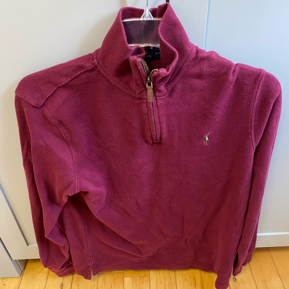 Polo by Ralph Lauren Red Quarter-Zip Sweater